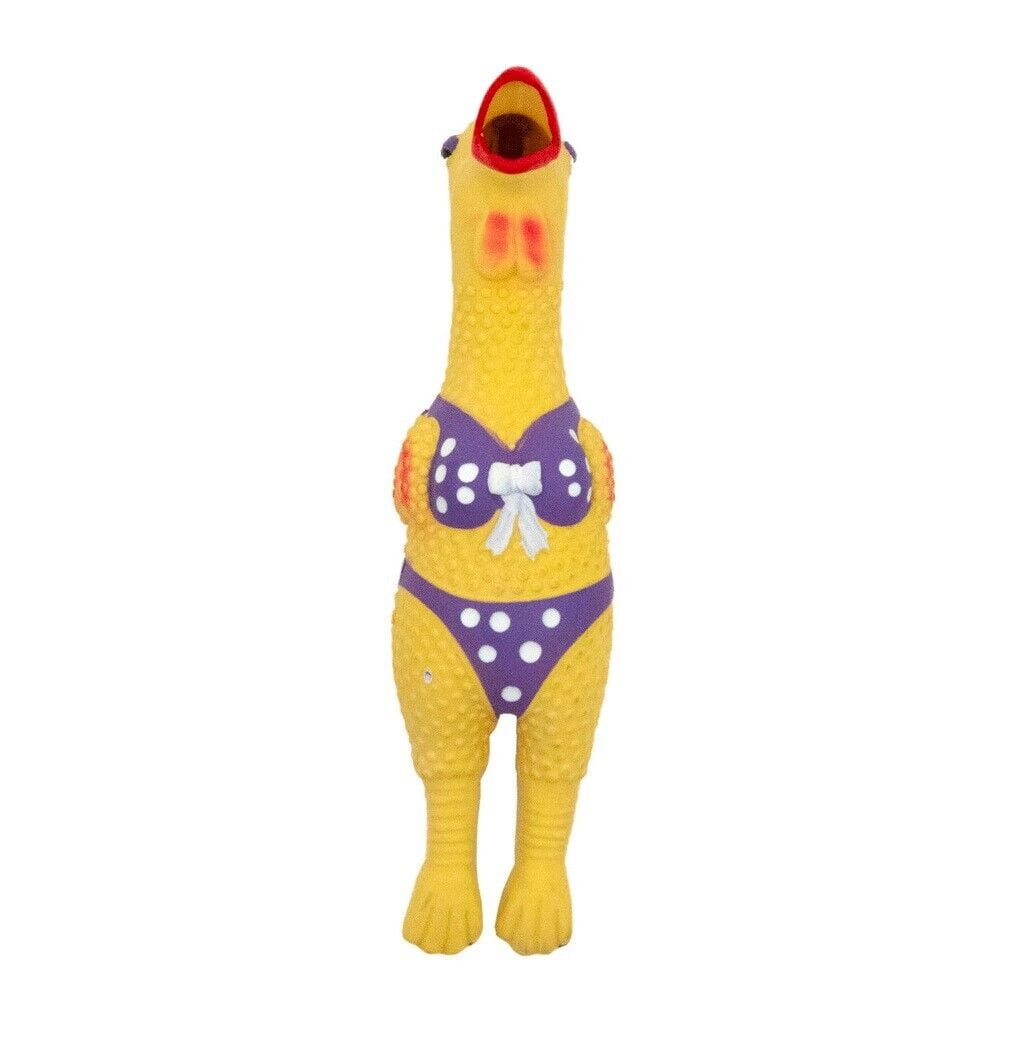 14 Inch Rubber Chicken Dog and Pet Toy Beach Henrietta or Earl Latex Squawkers (14 inch Henrietta)