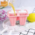 thumbnail image 3 of Popsicle Moules Popsicle Maker 4 Pièces Silicone Glace Pop Moules Réutilisables Facile à Libérer Machine à Glace Pop avec Entonnoir en Silicone et Brosse de Nettoyage Rose, 3 of 7