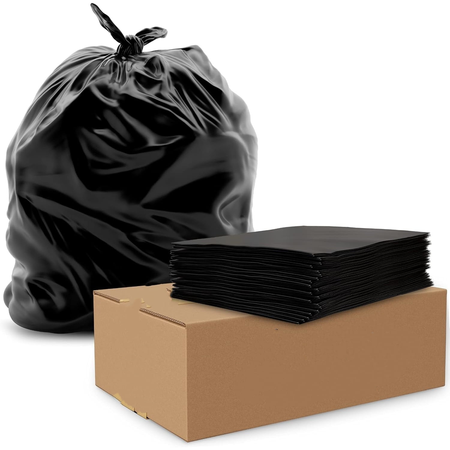 OX Plastics Black Trash Bags - Heavy Duty Garbage Bags, Extra Thick Unscented Large Trash Can Liners for Home, Outdoor, and Commercial Use - 39 Gallon, 100 Count