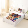 thumbnail image 3 of Manfei Ink Love Twin Sheets, Graffiti Rainbow Sunflower Bedding, Cream Orange, 3-Piece, 1 Flat Sheet, 1 Fitted Sheet and 1 Pillowcase, 3 of 6