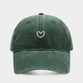 thumbnail image 2 of FADAACAI Womens Ball Cap Baseball Caps Womens Hat Ball Caps for Men Women Solid Color Heart Embroidered Soft Top Outdoor Washed Baseball Cap Green, 2 of 3