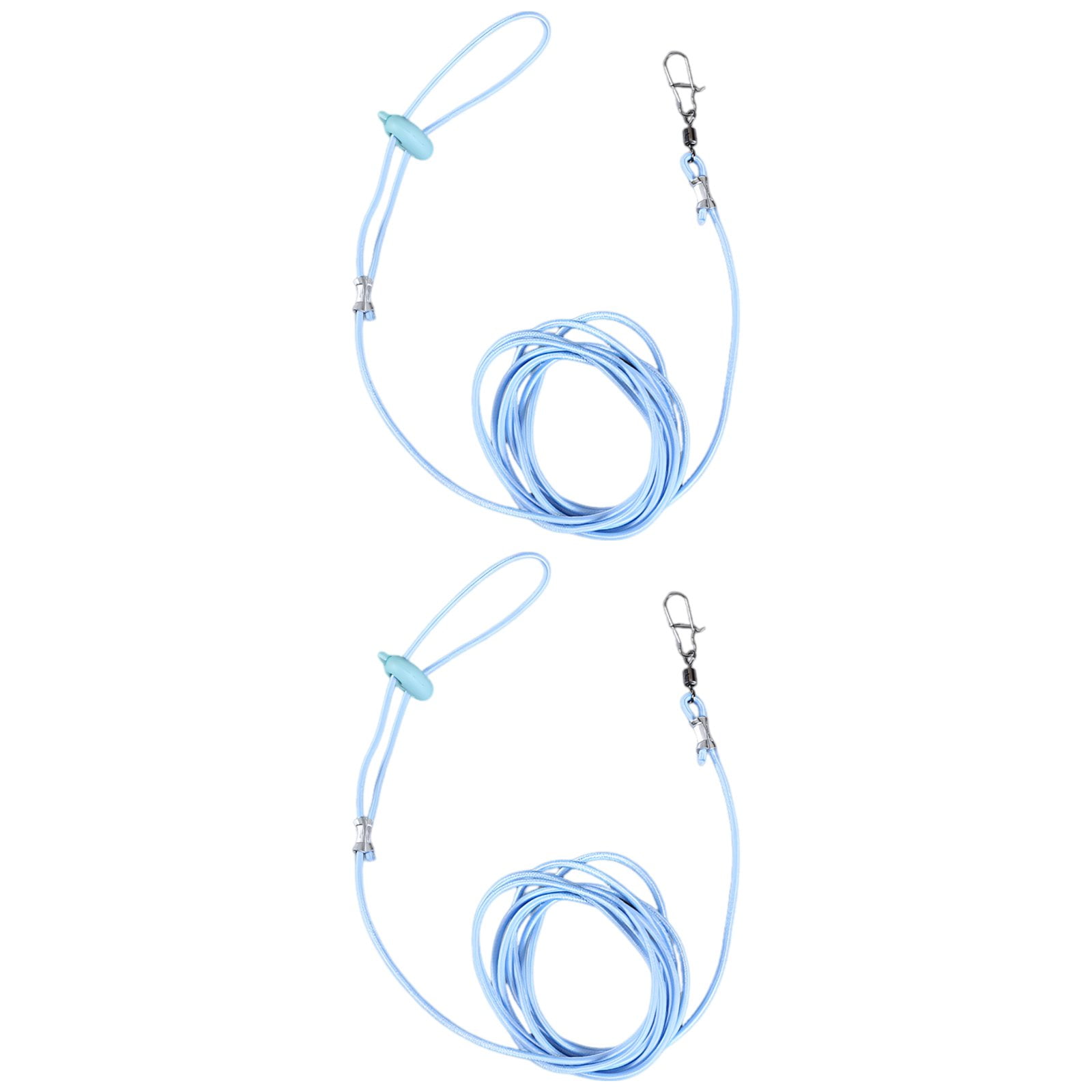 2 Pcs Bird Leash, 10 ft Parrot Flight Rope with Size 4 Foot Ring, Ultra-Light Elastic Nylon Small Bird Leash and Tether for Outdoor Flying Training, Fits Budgie, Parakeet, Cockatiel, Sky Blue