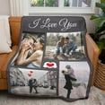 thumbnail image 4 of Couples Gifts Custom Blankets with Photos and Text Multiple Colors Sizes Soft Flannel Blankets Valentines Day Gifts, 4 of 6