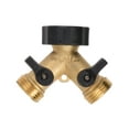 thumbnail image 5 of Expert Gardener  2-Way Y Hose Brass Shut-Off Connector, 5 of 15