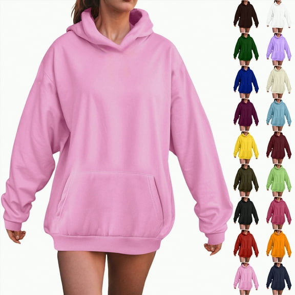 Towmus Hooded Sweatshirts for Women Warm Fall Winter Sweatshirts Casual Long Sleeve Pullover Tops with Pockets S-4XL