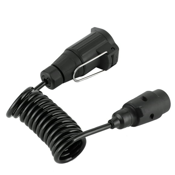 Trailer Wiring, Cable Connector Trailer Socket, Spring Cable Cord Black RV Extension Cord For Commercial Vehicle Trailer