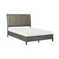 thumbnail image 2 of Transitional Style Gray Finish 1pc Queen Size Sleigh Bed Button-Tufted Faux Leather Upholstered Headboard Bedframe, 2 of 7