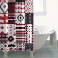 thumbnail image 4 of Red Ethnic Geometric Patchwork Pattern Shower Curtain 36"x72" ,Bathroom Decorative Shower Curtains Set with 12 Hooks,Modern Waterproof Washable Shower Curtain, 4 of 6