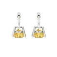 thumbnail image 4 of 3 Ct Round Cut Drop Dangle Yellow Natural Citrine 18K White Solid Solid Gold Everyday Dainty Earrings Lever Back, 4 of 7