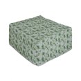 thumbnail image 1 of Exotic Rectangle Pouf, Print of Vertically Scattered Palm Leaves Hawaiian Vibes, Under Desk Foot Stool for Living Room Office Ottoman with Cover, 25", Laurel Green Fern Green, by Ambesonne, 1 of 4