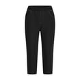 thumbnail image 6 of NinXxx Women's High Waist Stretchy Button Pocket Pull On Cropped Yoga Pants Black XXL, 6 of 6