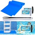 thumbnail image 1 of 2 rollos de alfombrilla antideslizante para piscina que incluye 2 fundas impermeables para teléfono. Alfombrilla para escalera de piscina, alfombrilla para escalones de piscina con textura antide, 1 of 5
