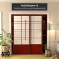 thumbnail image 3 of Red Lantern 7 ft. Tall Eudes Shoji Sliding Door Kit (Double - Sided) - Rosewood, 3 of 7