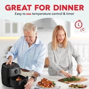 Dash Tasti-Crisp Air Fryer, 2.6 qt, Black - Auto Shut off, Non-Stick Fry Basket