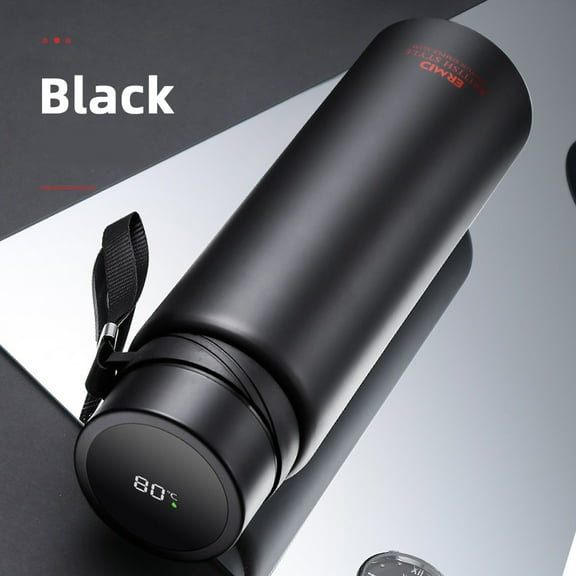 1000ML Smart Thermos Bottle LED Temperature Display Stainless Steel Thermos Keep Cold and Hot Vacuum Flasks for Travel Outdoor (black,1000ML)