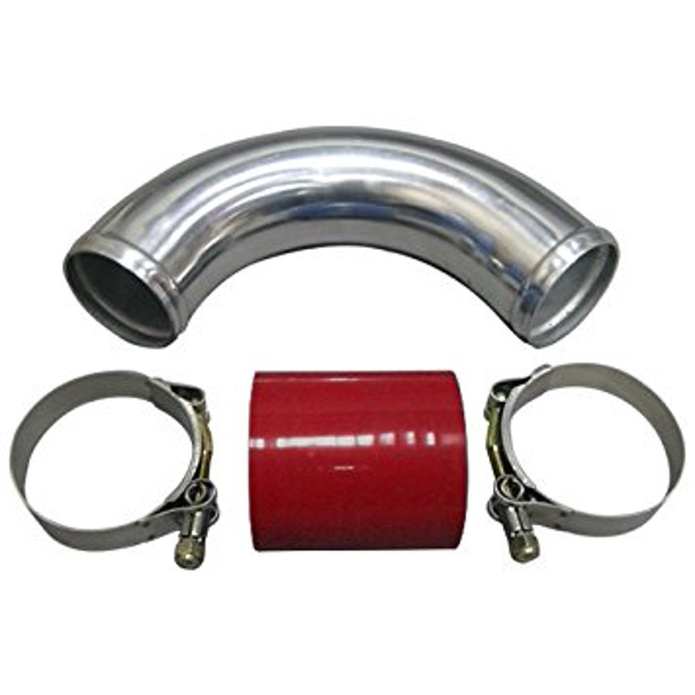 2.75" OD Aluminum 120 Degree Pipe + red Hose + 2 TClamps