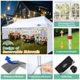 thumbnail image 3 of COBIZI 10x30 Pop Up Canopy Tent with 8 Sidewalls, Waterproof 2000mm+ UPF 50+ Instant Outdoor Gazebo, Ez Setup for Party, Wedding, Trade Show, Includes Roller Bag, Sandbags & Stakes, White, 3 of 8