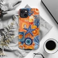 thumbnail image 6 of Bright Coastal Collage Phone Case, Orange & Blue Sea Life and Citrus Art Phone Case, Fits iPhone 16 15 14 13 12 11 Pro Max Mini, 6 of 6