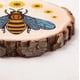 thumbnail image 4 of Rodajas de madera redondas naturales con estampado de girasoles y abejas, de 4,3 pulgadas, sin perforar, para troncos de árbol, posavasos, decoración artística, adornos navideños., 4 of 7