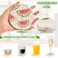 thumbnail image 2 of Yayeee 6 PCS Drink Coasters with Holder Set Woven Absorbent Round Tabletop Hot Pad, Watermelon Pattern, 2 of 7