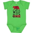 thumbnail image 3 of Inktastic Plaid Bear Wild and 1 with Arrow Boys or Girls Baby Bodysuit, 3 of 5