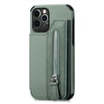 thumbnail image 2 of TECH CIRCLE Case Compatible with iPhone 12/iPhone 12 Pro 6.1 inch,Weave Pattern Leather Double Magnetic Clasp Card Slots Holder Back Wallet Shockproof Phone Cover,Green, 2 of 15