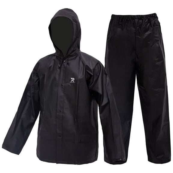 Ultra-Lite Rain Suit for Men Women Durable Protective Rainwear Waterproof Rain Coat Rain Gear for Farming, Hiking(Black,S)