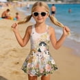thumbnail image 3 of Xixirimido Cute Cats Daisy Flower Print Girls One Piece Swimsuits with Skirt Sleeveless Swim Dress Modest Skirted Swimwear with Built-in Shorts UPF 50+ Bathing Suit, 10-11 Years, 3 of 7