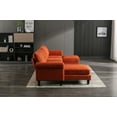 thumbnail image 4 of U-Shaped Sectional Sofa with Chaise lounge and Movable Ottoman, 108" W 5-Seater Corner Couch with Padded Cushions and 2 Pillows, Modular Sectional Sofa for Home Office Apartment, Orange, 4 of 9