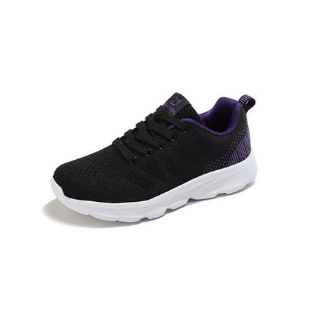 

Woobling Womens Running Shoe Mesh Sneakers Sport Walking Shoes Ladies Trainers Comfort Athletic Sneaker Patchwork Lace Up Black 4.5
