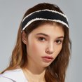 thumbnail image 3 of Unique Bargains 1 Pc Bling Beaded Headbands Hairband for Women White 1.18 Inch Wide, 3 of 7