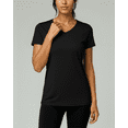 thumbnail image 2 of Real Essentials 5 Pack: Women's Dry Fit Short Sleeve V Neck Workout Top - Fitness Gym Athletic Yoga T-Shirt (Plus Available), 2 of 2