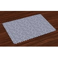 thumbnail image 1 of Ambesonne Navy Blue Place Mats Set of 4, Abstract Cube Stripes, Standard Size, Night Blue, 1 of 4