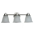 thumbnail image 5 of Aspen Creative 62256, Bathroom Vanity 3 Lights Fixture, 22" W x 8-1/2 "H x 7" D, Brushed Nickel Finish/Frosted Glass, 5 of 6
