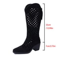 thumbnail image 3 of Women's Knee High Boots Back Zipper Cut-Out Chunky Heel Fall Fashion Tall Boots, 3 of 7