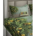 thumbnail image 2 of Ambesonne Vintage Fitted & Top Sheet Set with Shams, Wooden Swing in Garden, Yellow Green, 2 of 4