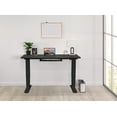 thumbnail image 2 of EFFYDESK Business Height Adjustable Home Office Computer Standing Desk with Cable Management Tray (47"×29") Oak Black on Black Frame, 2 of 5