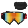 thumbnail image 1 of Motocross Goggles, Anti Skid Elastic Strap Snowboard Goggles With Storage Box For Skiing For Women Black Frame Red Eyeglass,Blue Frame Color Eyeglass, 1 of 8