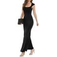 thumbnail image 4 of Lucakuins, vestido largo de cola de pez para mujer, vestido informal de fiesta de corte bajo de Color sólido para cóctel de playa, ropa de calle de verano Lucakuins moda, 4 of 7