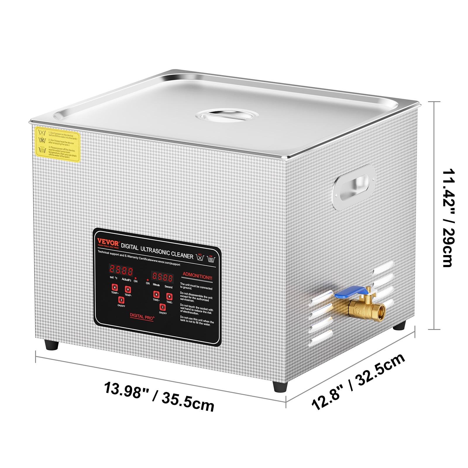 VEVOR Ultrasonic Cleaner, 15L Professional 360W Cleaning Machine with Timer & Heater, 40kHz Digital Ultrasonic Cleaner with Basket for Watch Glasses Jewelry Retainer Industrial Parts Tools