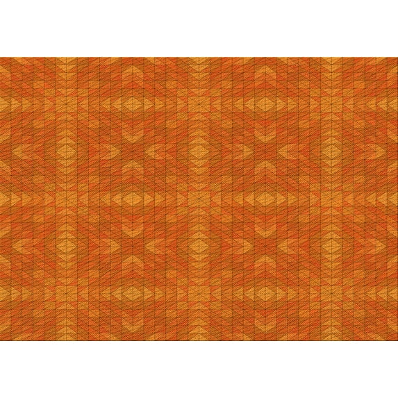 Ahgly Company Indoor Rectangle Patterned Neon Orange Area Rugs, 3' x 5'