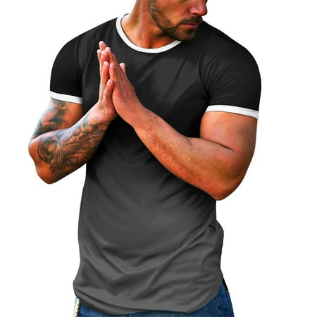 

KI-8jcuD Mens Spring Summer Casual Sports Colorblock Gradient Round Neck Pullover Short Sleeve T Shirt Unisex T Shirt Men T Shirts Long Sleeve 4X Mens Workout Shirts T Shirt Pack Corset Shirt Plain T
