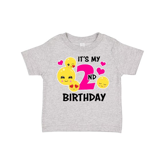 Inktastic Its My 2nd Birthday with Smiling Emoticons Girls Toddler T-Shirt