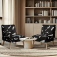 thumbnail image 4 of HELLHERO White Feathers on Black Armless Accent Chair Protector, Dustproof Anti Scratch Armless Accent Chair Cover for Office Living Dining Room, 4 of 8