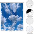 thumbnail image 2 of Clouds Shower Curtain, Blue Sky Shower Curtain, Nature Scenery Shower Curtain Set Waterproof Bath Curtain Bathroom Decor with 12 Hooks, 72x72 inches, 2 of 6