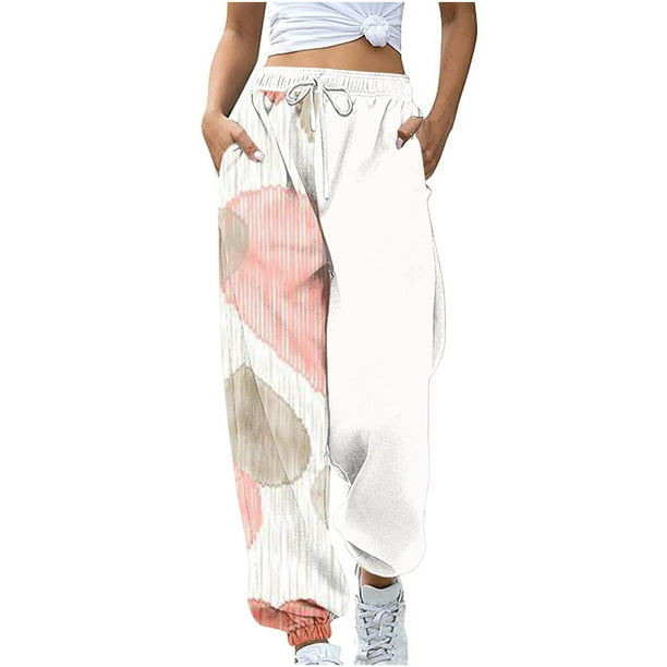 Lolmot Fashion Womens Ladies Casual Elastic Ladies Waist Loose Pockets  Printed Pants