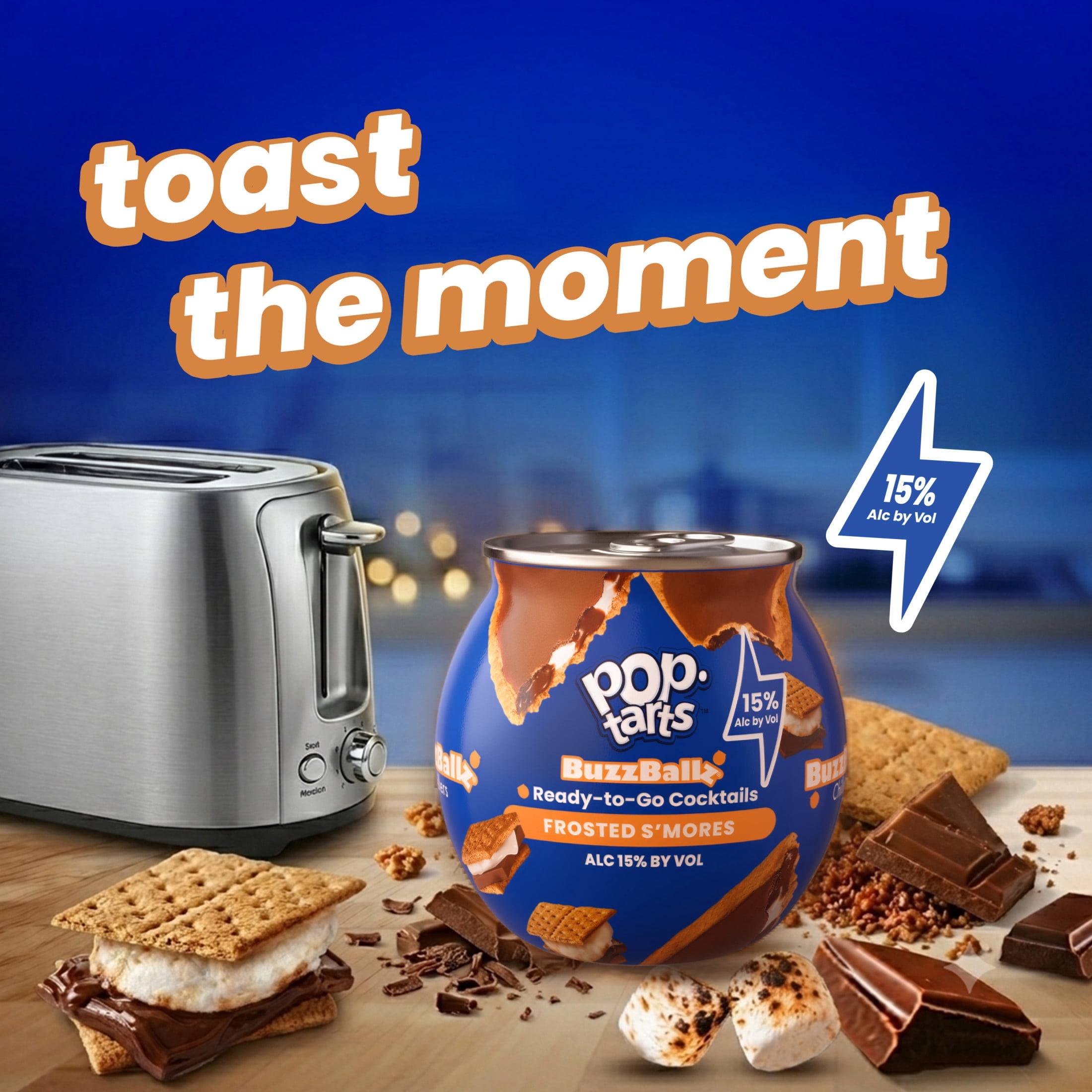 BuzzBallz Smores Chillers, 187ml, 30 Proof (15% ABV)