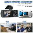 thumbnail image 4 of yeacher Triple-Lens Car Dash Cam with 1080P HD Night Vision, Front/Interior/Rear Recording, WiFi Connectivity, and Multi-Language Support, 4 of 7