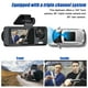 thumbnail image 5 of Cámara Dash 3 cámaras Dash Cam Multi-idioma Claro Espejo retrovisor para automóvil Grabación de video para automóvil Videocámara Gran angular Cámara grabadora para automóvil Grabadora de conducción de, 5 of 8