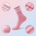 thumbnail image 4 of MJumppHome 6 Pairs Neon Striped Crew Tube Socks Men Women Ankle Athletic Short Socks Black Socks Sizes 5-6.5, 4 of 7
